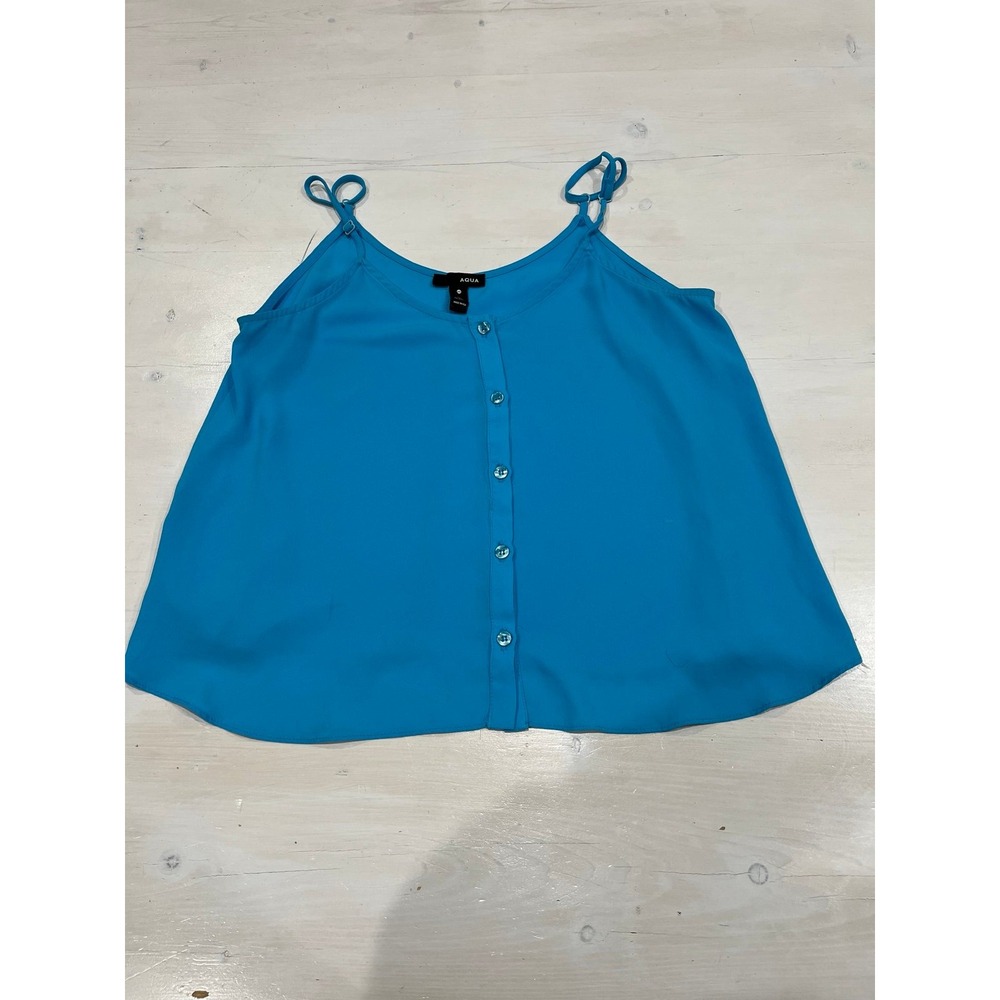 AQUA SOLID BUTTON FRONT‎ CAMI XS Retail Price - $78